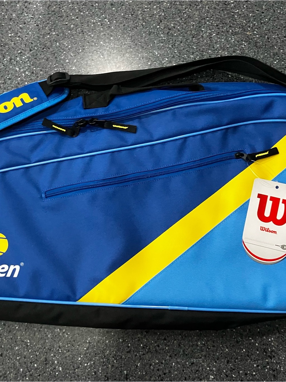 Wilson Blue and Yellow Tennis Bag with Black Trim